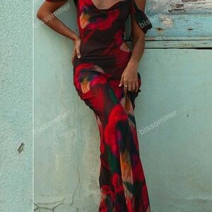 SHEIN Elegant Multicolor Maxi Dress